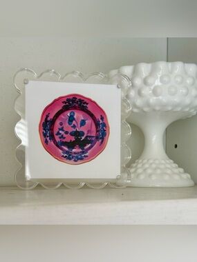 Handmade Framed Watercolor Oriente Italiano Inspired Art
